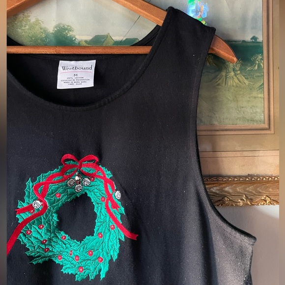 Vintage Christmas Wreath Dress with Real Jingle Bell - Picture 3 of 5